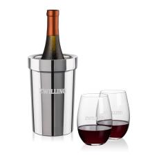Milano Wine Cooler & Laurent Stemless Wine Set - Corporate Gifts