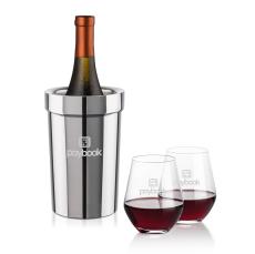 Milano Wine Cooler & Reina Stemless Wine Set - Corporate Gifts
