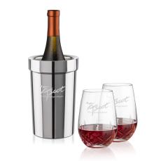 Milano Wine Cooler & Templeton Stemless Wine Set - Corporate Gifts
