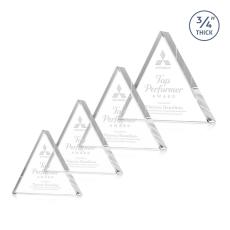 Adler Triangle Clear Pyramid Crystal Award - Desktop Awards