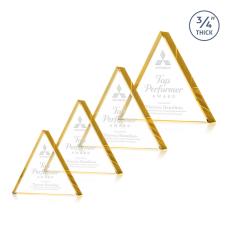 Adler Triangle Gold Pyramid Crystal Award - Desktop Awards