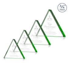 Adler Triangle Green Pyramid Crystal Award - Awards and Trophies