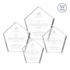 Belmar Pentagon Clear Polygon Crystal Award - Desktop Awards
