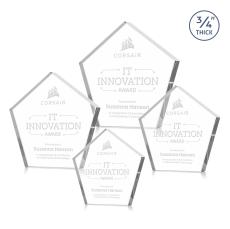 Belmar Pentagon Clear Polygon Crystal Award - Awards and Trophies