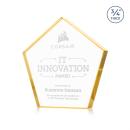 Belmar Pentagon Gold Polygon Crystal Award