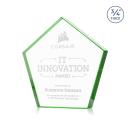 Belmar Pentagon Green Polygon Crystal Award