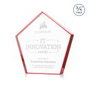 Belmar Pentagon Red Polygon Crystal Award