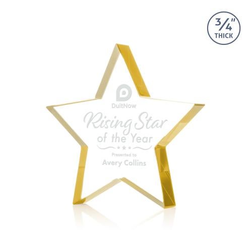 Awards and Trophies - Crystal Awards - Esna Gold Star Crystal Award