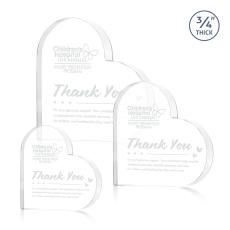 Davina Heart Clear Unique Crystal Award - Desktop Awards