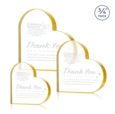 Davina Heart Gold Unique Crystal Award - Crystal Awards