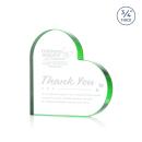 Davina Heart Green Unique Crystal Award