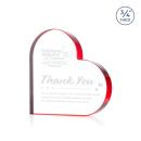 Davina Heart Red Unique Crystal Award
