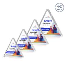 Adler Triangle Full Color Clear Pyramid Crystal Award - Full Color Imprint
