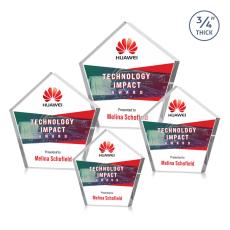 Belmar Pentagon Full Color Clear Polygon Crystal Award - Desktop Awards