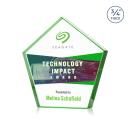 Belmar Pentagon Full Color Green Polygon Crystal Award