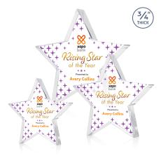 Esna Full Color Clear Star Crystal Award - Full Color Imprint