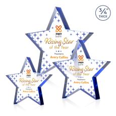 Esna Full Color Blue Star Crystal Award - Star Awards