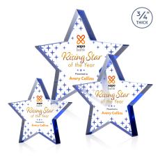 Esna Full Color Blue Star Crystal Award - Full Color Imprint