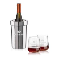 Milano Wine Cooler & Dunhill Stemless Wine Set - Barware