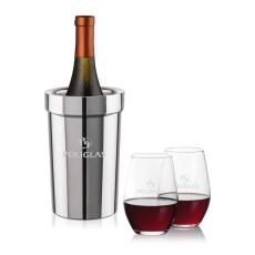 Milano Wine Cooler & Vale Stemless Wine Set - Barware
