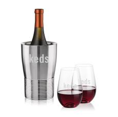 Genoa Wine Cooler & Boston Stemless Wine Set - Barware