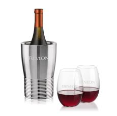Genoa Wine Cooler & Carlita Stemless Wine Set - Barware