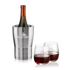 Genoa Wine Cooler & Crestview Stemless Wine Set - Barware