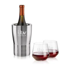 Genoa Wine Cooler & Sturgis Stemless Wine Set - Corporate Gifts