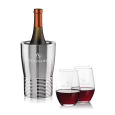 Genoa Wine Cooler & Vale Stemless Wine Set - Corporate Gifts