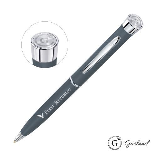 Promotional Products - Writing Instruments - Metal Pens - Garland&reg; Color Matte Emblem Twist Ballpoint Pen - Chrome