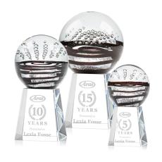 Serenity Clear on Celestina Base Globe Glass Award - Art Glass Awards