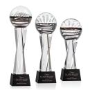 Serenity Black on Grafton Base Globe Glass Award