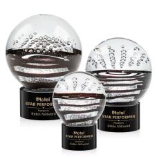 Serenity Black on Marvel Base Globe Glass Award - Art Glass Awards