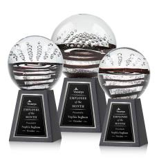 Serenity Black on Tall Marble Globe Glass Award - Glass Awards