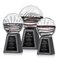 Serenity Black on Tall Marble Globe Glass Award - Art Glass Awards