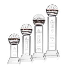 Serenity Clear on Stowe Base Globe Glass Award - Art Glass Awards
