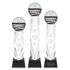 Serenity Black on Toscana Base Globe Glass Award - Art Glass Awards