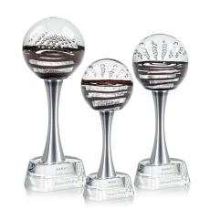 Serenity Clear on Willshire Base Globe Glass Award - Art Glass Awards