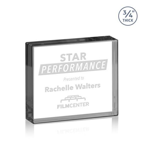 Awards and Trophies - Desktop Awards - Verona Paperweight - Black