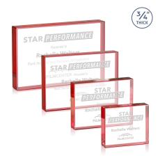 Verona Paperweight - Red - Desktop Awards
