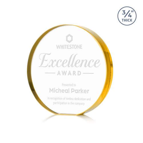 Awards and Trophies - Crystal Awards - Gainsborough Gold Circle Crystal Award