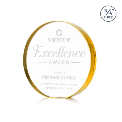 Awards and Trophies - Crystal Awards - Gainsborough Gold Circle Crystal Award