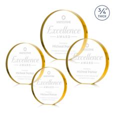 Gainsborough Gold Circle Crystal Award - Desktop Awards