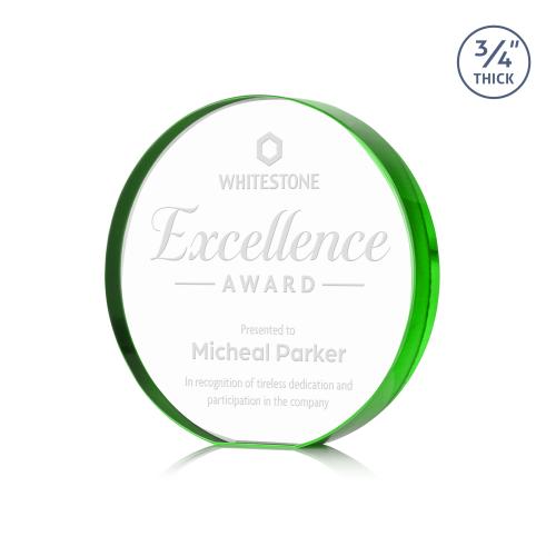 Awards and Trophies - Crystal Awards - Gainsborough Green Circle Crystal Award