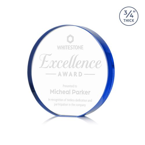 Awards and Trophies - Crystal Awards - Gainsborough Blue Circle Crystal Award