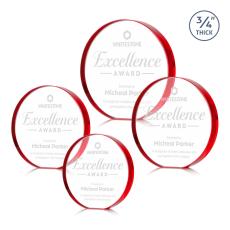 Gainsborough Red Circle Crystal Award - Desktop Awards