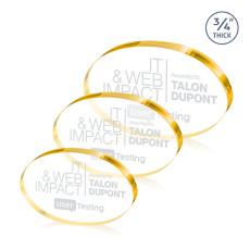 Baldus Oval Gold Circle Crystal Award - Desktop Awards