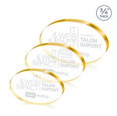 Baldus Oval Gold Circle Crystal Award - Crystal Awards