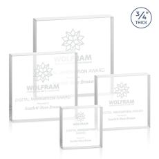 Upton Square Clear Square / Cube Crystal Award - Desktop Awards