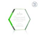 Gilford Hexagon Green Polygon Crystal Award